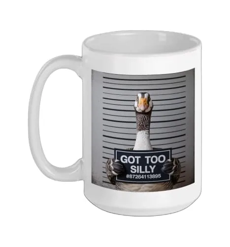 Jailbird Mug, White (mugshot print)