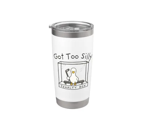 Tumbler, White (hockey print)