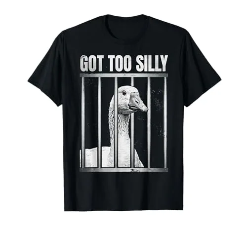 Animal Pun T-Shirt, Black, size S (Funny Goose)