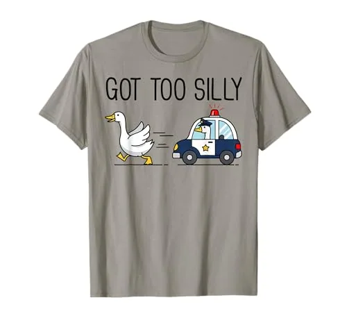 Jailbird T-Shirt, Black, size S (police print, Funny Goose)