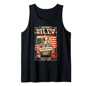 Tank Top, Black, size S (mugshot print)